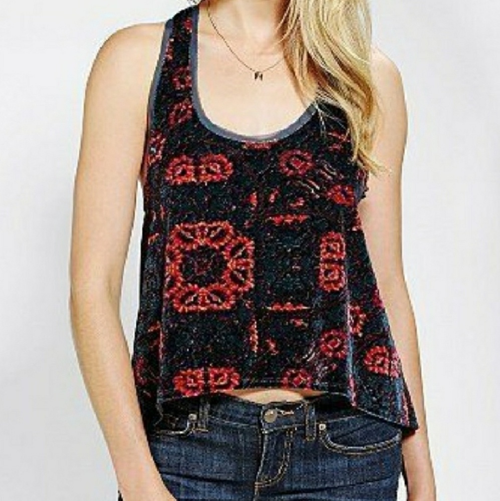 Ecote Velvet Crop Top